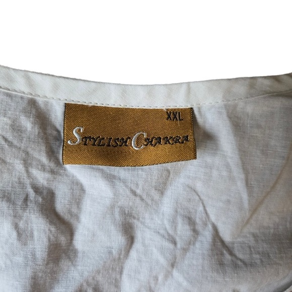 Stylish Chakra Floral Tunic Blouse Size XXL  Sequined Embellishments Long Sleeve - Picture 3 of 6